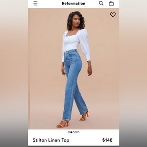 Reformation Stilton Linen Top